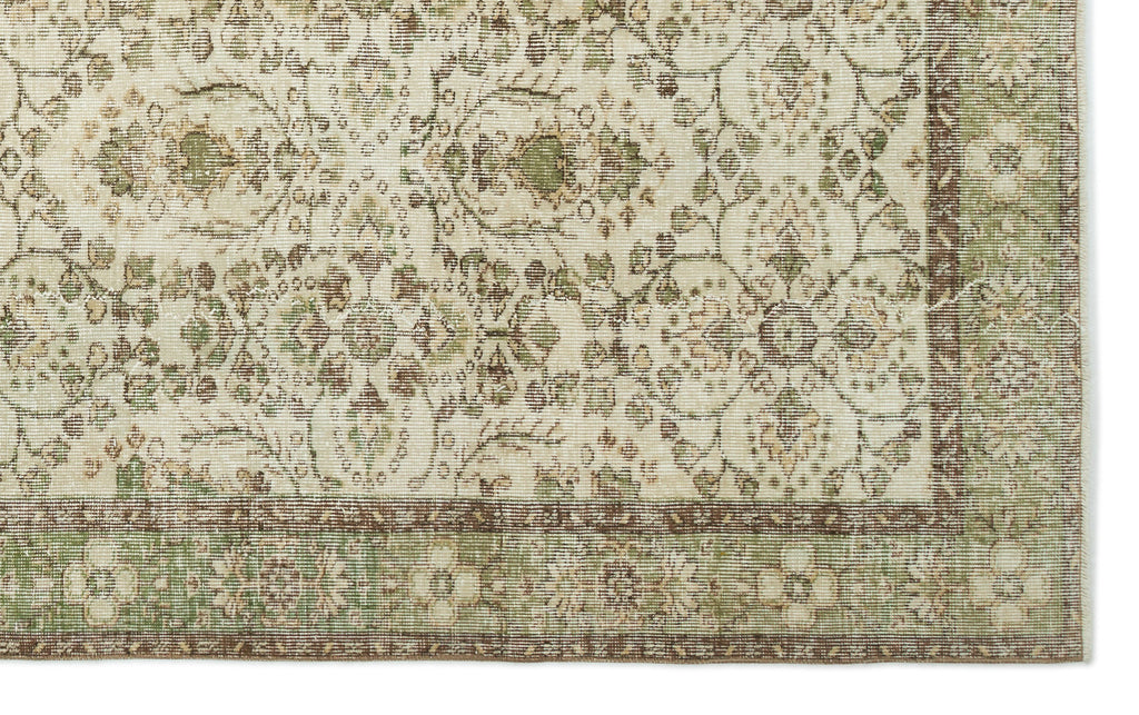 Beige Over Dyed Vintage Rug 5'10'' x 9'3'' ft 177 x 281 cm