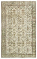 Beige Over Dyed Vintage Rug 5'10'' x 9'3'' ft 177 x 281 cm