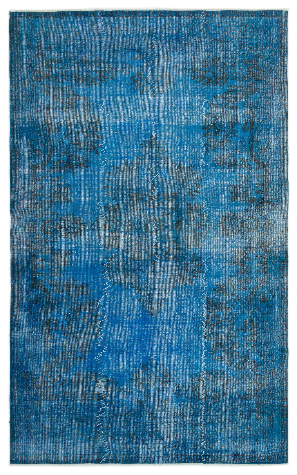 Blue Over Dyed Vintage Rug 5'4'' x 8'5'' ft 163 x 256 cm
