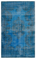 Blue Over Dyed Vintage Rug 5'4'' x 8'5'' ft 163 x 256 cm