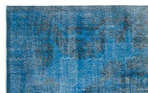 Blue Over Dyed Vintage Rug 5'4'' x 8'5'' ft 163 x 256 cm