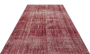 Red Over Dyed Vintage Rug 6'3'' x 10'1'' ft 191 x 308 cm