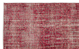 Red Over Dyed Vintage Rug 6'3'' x 10'1'' ft 191 x 308 cm
