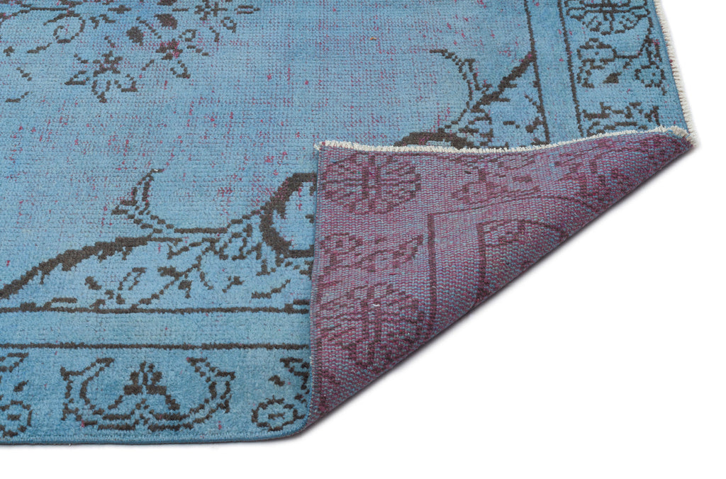 Blue Over Dyed Vintage Rug 5'3'' x 8'7'' ft 160 x 262 cm