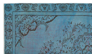 Blue Over Dyed Vintage Rug 5'3'' x 8'7'' ft 160 x 262 cm