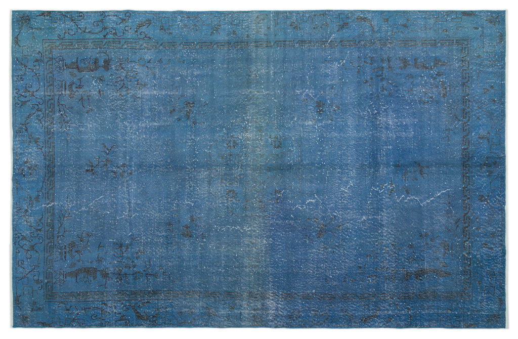 Blue Over Dyed Vintage Rug 6'6'' x 10'1'' ft 198 x 307 cm