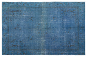 Blue Over Dyed Vintage Rug 6'6'' x 10'1'' ft 198 x 307 cm