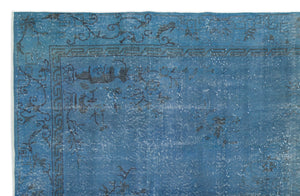 Blue Over Dyed Vintage Rug 6'6'' x 10'1'' ft 198 x 307 cm