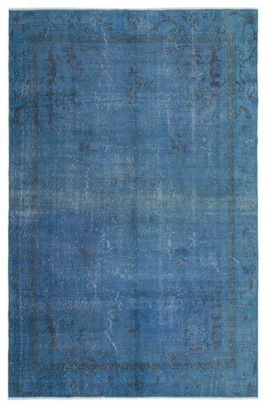 Blue Over Dyed Vintage Rug 6'6'' x 10'1'' ft 198 x 307 cm