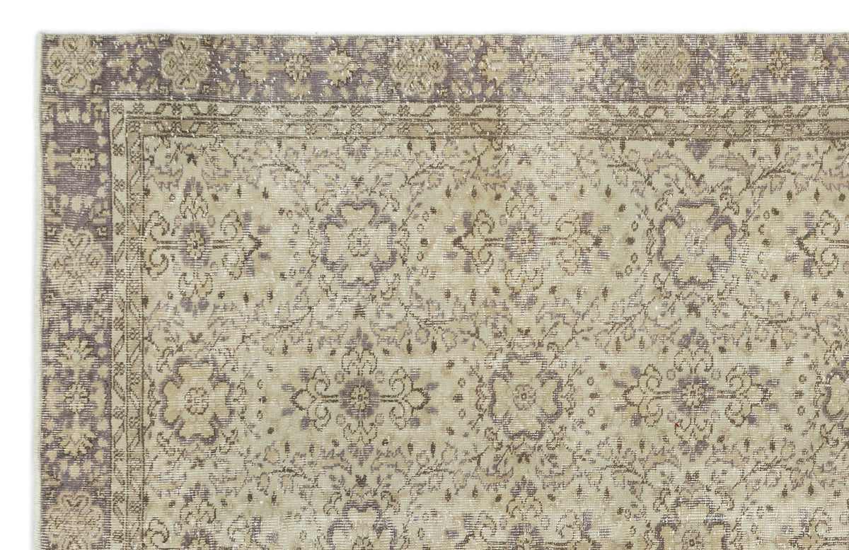 Beige Over Dyed Vintage Rug 6&#39;3&#39;&#39; x 9&#39;9&#39;&#39; ft 190 x 298 cm