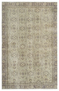 Beige Over Dyed Vintage Rug 6'3'' x 9'9'' ft 190 x 298 cm