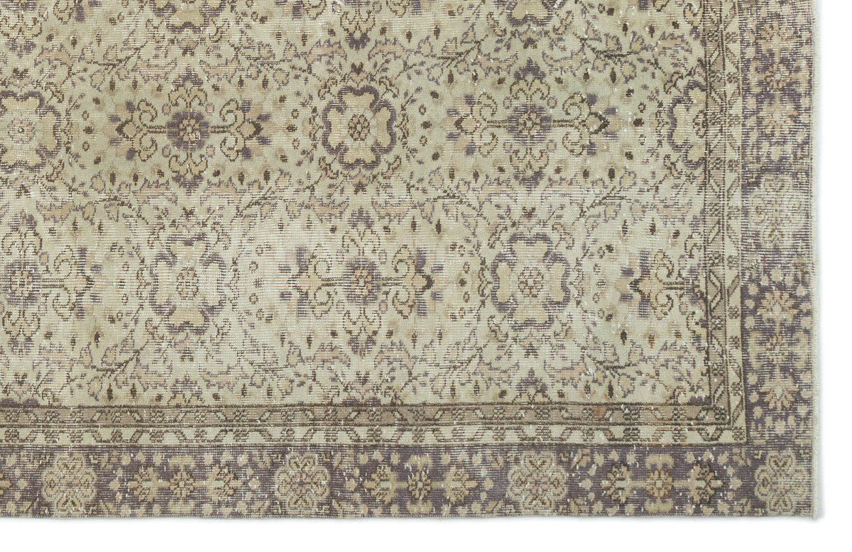 Beige Over Dyed Vintage Rug 6&#39;3&#39;&#39; x 9&#39;9&#39;&#39; ft 190 x 298 cm
