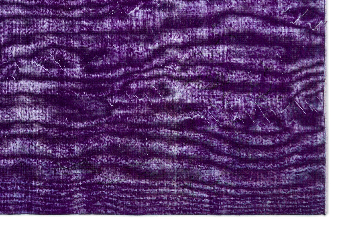 Purple Over Dyed Vintage Rug 6&#39;8&#39;&#39; x 9&#39;11&#39;&#39; ft 203 x 301 cm