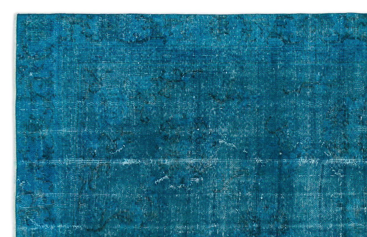 Turquoise  Over Dyed Vintage Rug 5&#39;11&#39;&#39; x 9&#39;4&#39;&#39; ft 181 x 284 cm