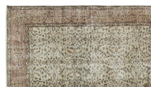 Brown Over Dyed Vintage Rug 4'12'' x 8'10'' ft 152 x 270 cm