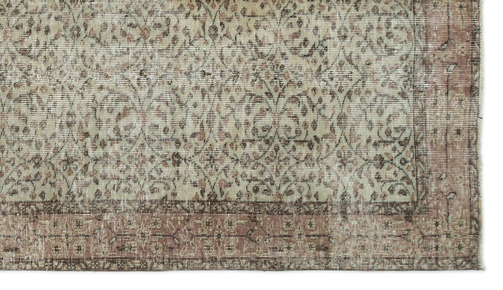Brown Over Dyed Vintage Rug 4'12'' x 8'10'' ft 152 x 270 cm