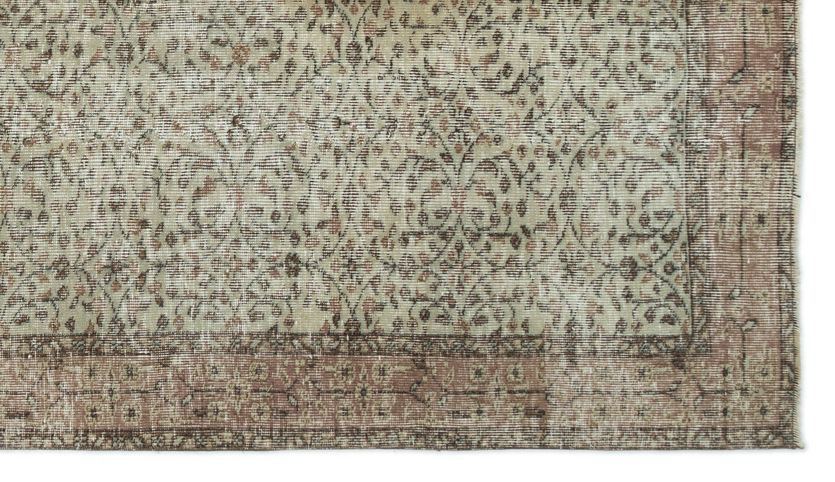 Brown Over Dyed Vintage Rug 4&#39;12&#39;&#39; x 8&#39;10&#39;&#39; ft 152 x 270 cm