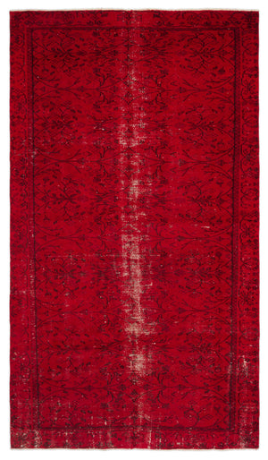 Red Over Dyed Vintage Rug 4'12'' x 8'10'' ft 152 x 268 cm