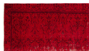 Red Over Dyed Vintage Rug 4'12'' x 8'10'' ft 152 x 268 cm