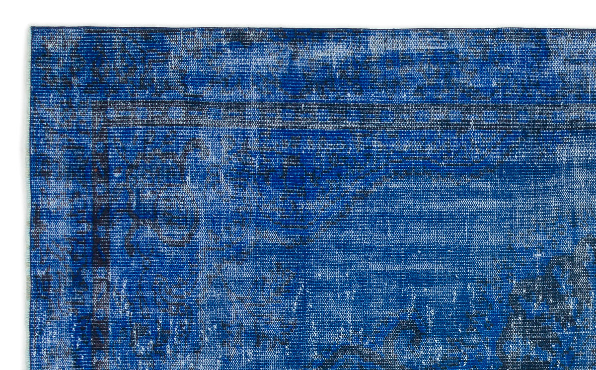 Blue Over Dyed Vintage Rug 4&#39;10&#39;&#39; x 7&#39;11&#39;&#39; ft 148 x 241 cm
