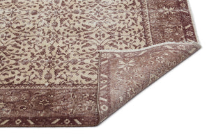 Brown Over Dyed Vintage Rug 4'8'' x 8'4'' ft 143 x 255 cm