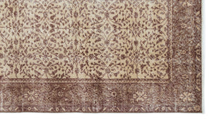 Brown Over Dyed Vintage Rug 4'8'' x 8'4'' ft 143 x 255 cm