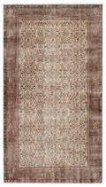 Brown Over Dyed Vintage Rug 4'8'' x 8'4'' ft 143 x 255 cm