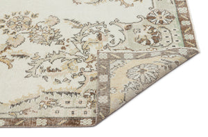 Beige Over Dyed Vintage Rug 6'4'' x 9'10'' ft 193 x 300 cm