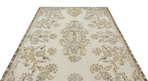 Beige Over Dyed Vintage Rug 6'4'' x 9'10'' ft 193 x 300 cm