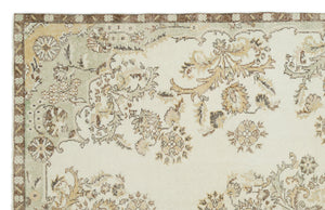Beige Over Dyed Vintage Rug 6'4'' x 9'10'' ft 193 x 300 cm