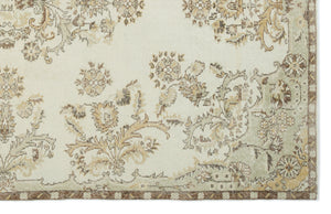 Beige Over Dyed Vintage Rug 6'4'' x 9'10'' ft 193 x 300 cm