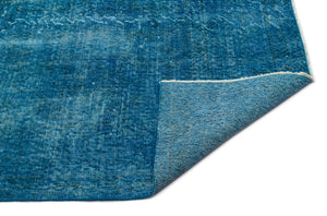 Turquoise  Over Dyed Vintage Rug 6'6'' x 9'10'' ft 199 x 300 cm
