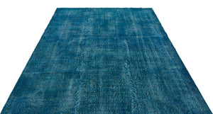 Turquoise  Over Dyed Vintage Rug 6'6'' x 9'10'' ft 199 x 300 cm