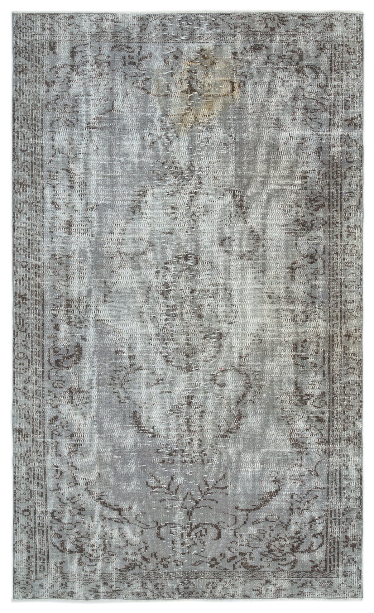 Gray Over Dyed Vintage Rug 5&#39;3&#39;&#39; x 8&#39;11&#39;&#39; ft 160 x 271 cm