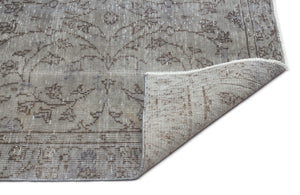 Gray Over Dyed Vintage Rug 4'8'' x 8'5'' ft 142 x 256 cm