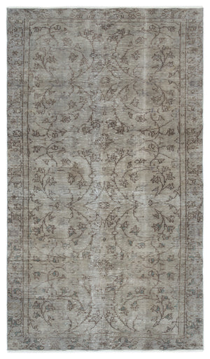 Gray Over Dyed Vintage Rug 4'8'' x 8'5'' ft 142 x 256 cm