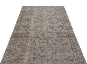 Gray Over Dyed Vintage Rug 4'8'' x 8'5'' ft 142 x 256 cm