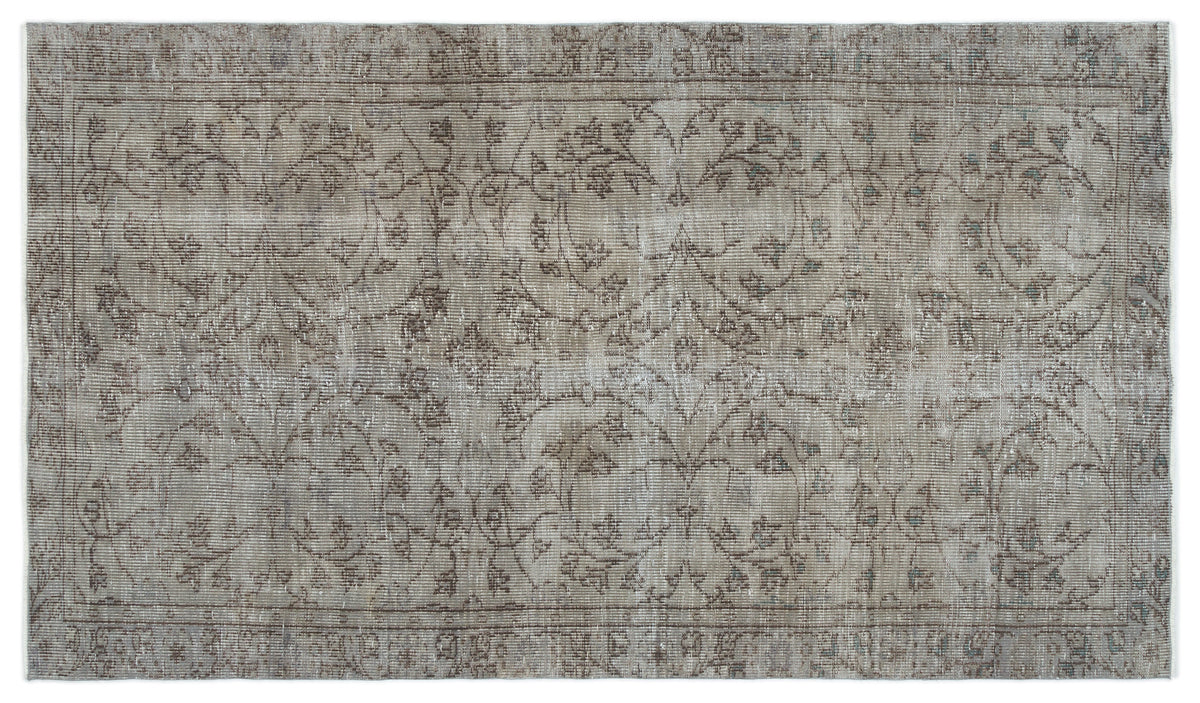 Gray Over Dyed Vintage Rug 4&#39;8&#39;&#39; x 8&#39;5&#39;&#39; ft 142 x 256 cm