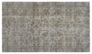 Gray Over Dyed Vintage Rug 4'8'' x 8'5'' ft 142 x 256 cm