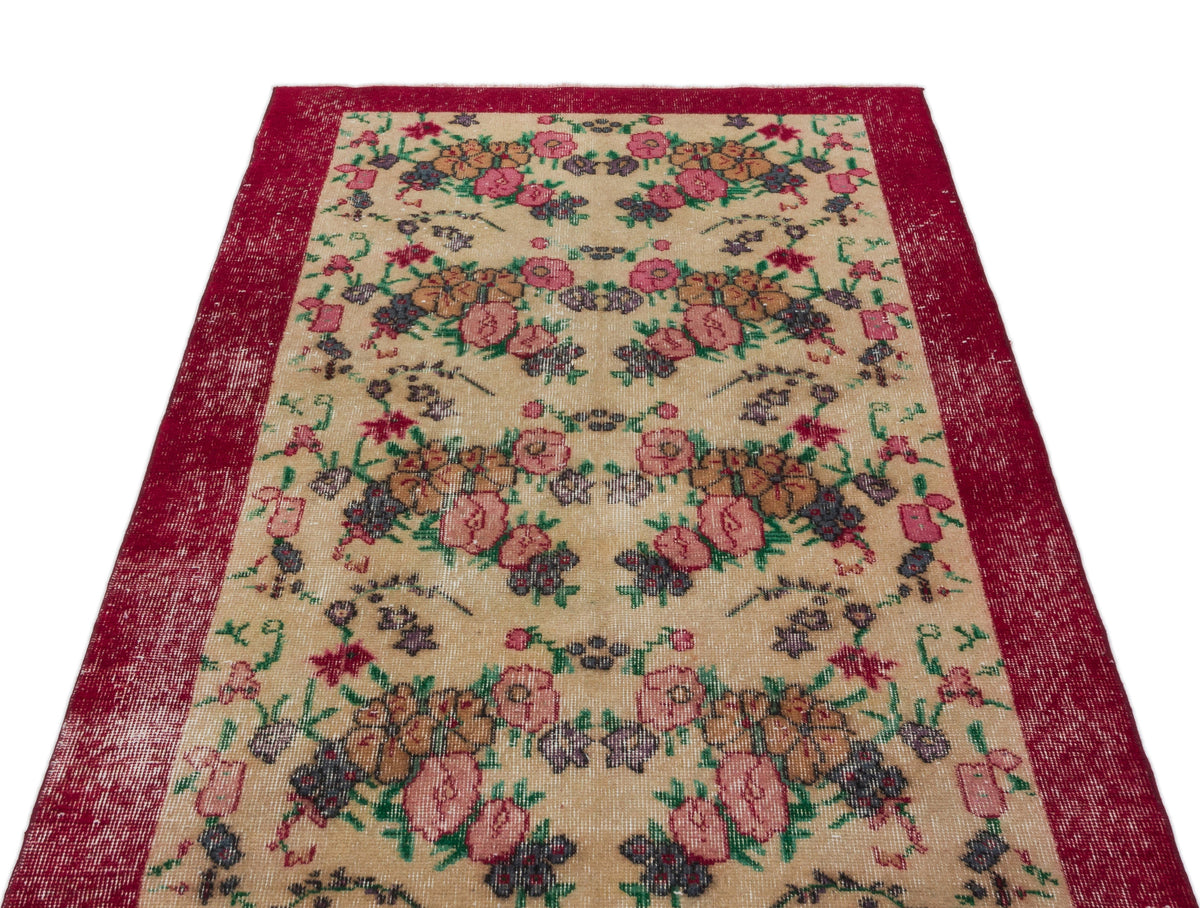 Naturel Over Dyed Vintage Rug 3&#39;7&#39;&#39; x 6&#39;4&#39;&#39; ft 110 x 193 cm