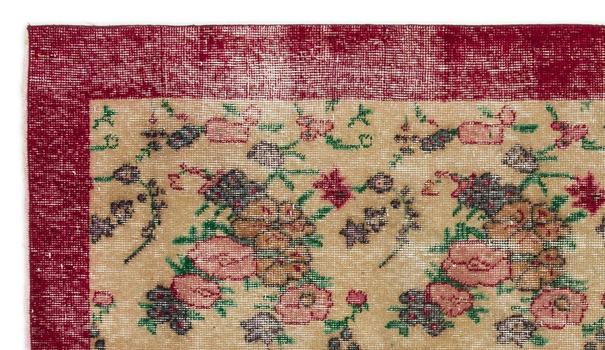 Naturel Over Dyed Vintage Rug 3&#39;7&#39;&#39; x 6&#39;4&#39;&#39; ft 110 x 193 cm