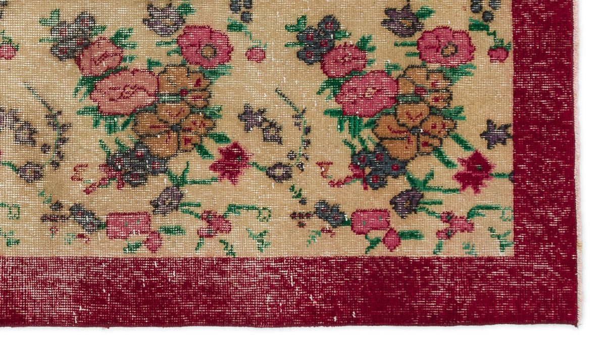 Naturel Over Dyed Vintage Rug 3&#39;7&#39;&#39; x 6&#39;4&#39;&#39; ft 110 x 193 cm