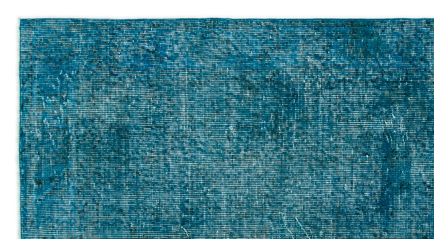 Turquoise  Over Dyed Vintage Rug 3'9'' x 6'10'' ft 115 x 208 cm