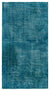 Turquoise  Over Dyed Vintage Rug 3'9'' x 6'10'' ft 115 x 208 cm