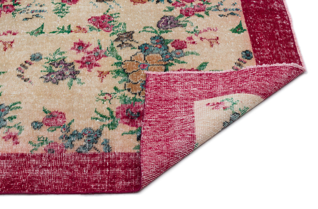 Red Over Dyed Vintage Rug 5'1'' x 7'11'' ft 156 x 241 cm