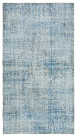 Blue Over Dyed Vintage Rug 4'6'' x 8'0'' ft 138 x 245 cm