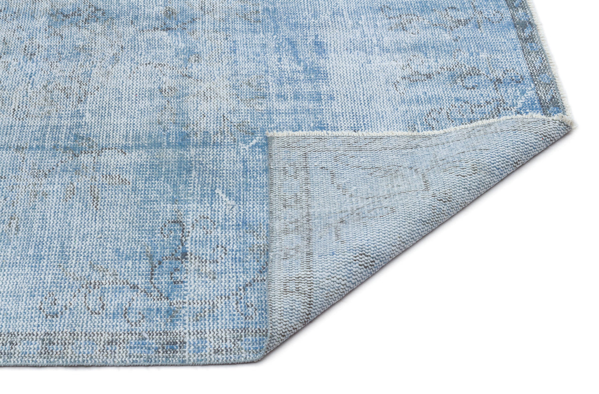 Blue Over Dyed Vintage Rug 4&#39;6&#39;&#39; x 8&#39;0&#39;&#39; ft 138 x 245 cm