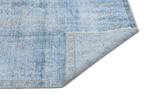 Blue Over Dyed Vintage Rug 4'6'' x 8'0'' ft 138 x 245 cm