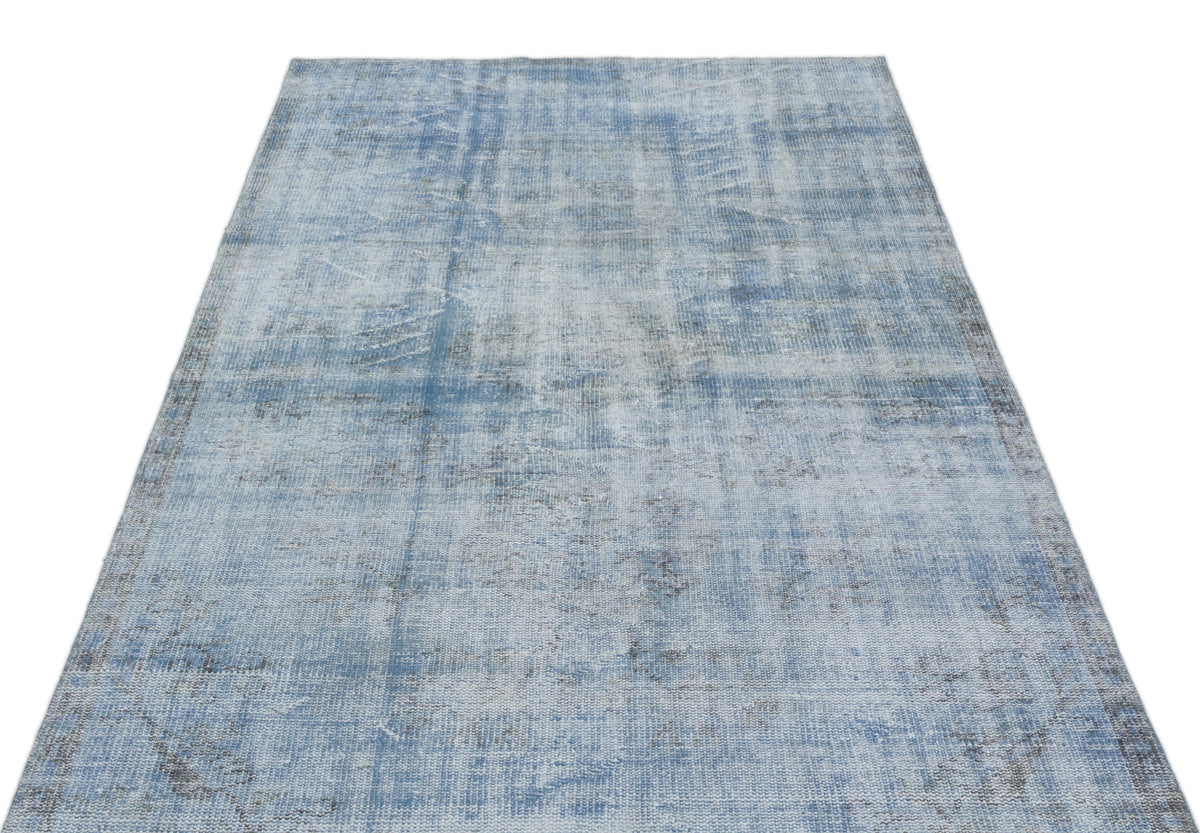 Blue Over Dyed Vintage Rug 4&#39;6&#39;&#39; x 8&#39;0&#39;&#39; ft 138 x 245 cm