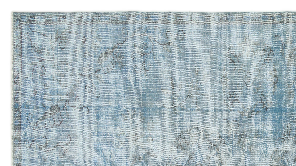 Blue Over Dyed Vintage Rug 4&#39;6&#39;&#39; x 8&#39;0&#39;&#39; ft 138 x 245 cm